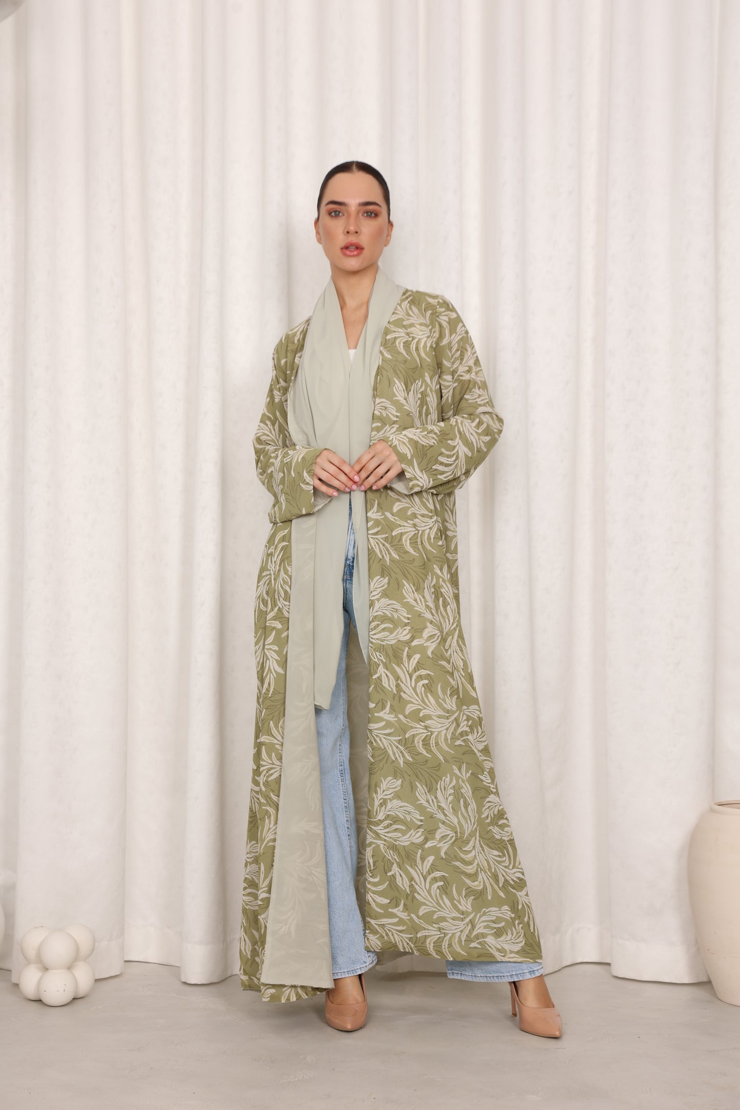 Green Leaves Abaya