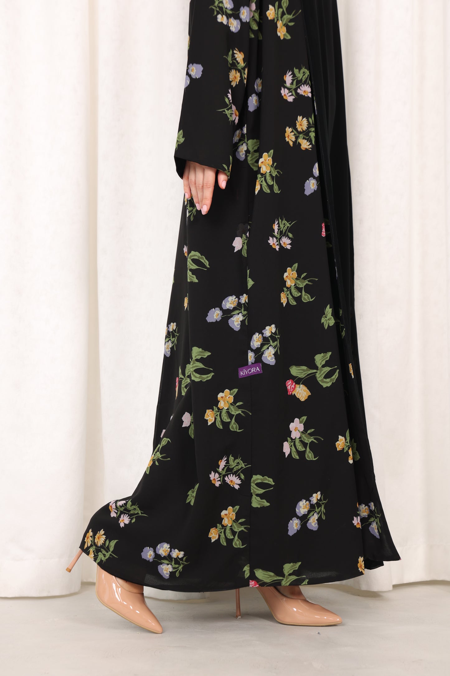 Black Floral Abaya