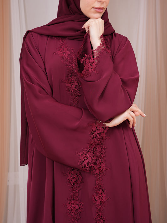 Red Lace Abaya