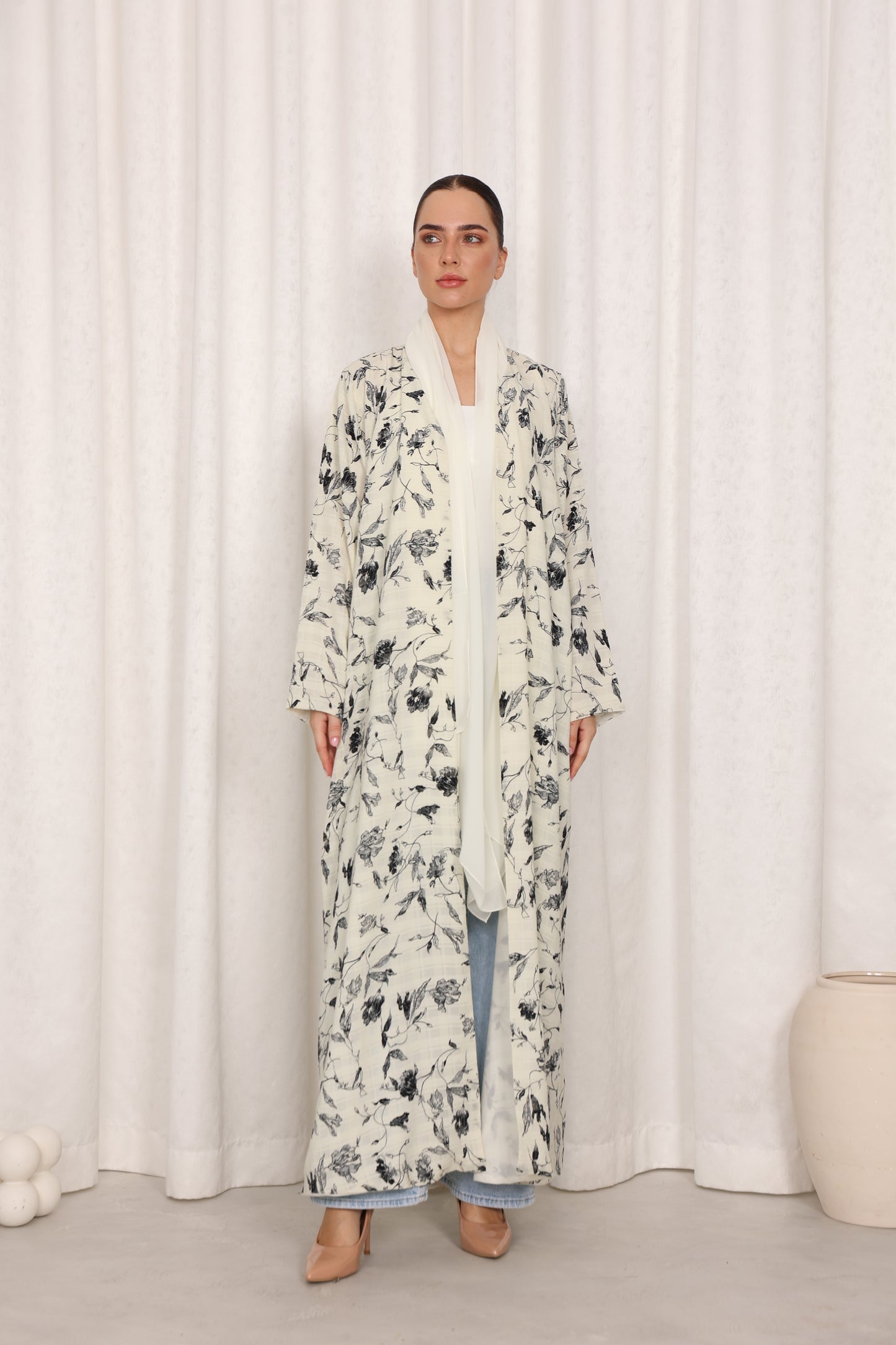Ivory Bloom Abaya