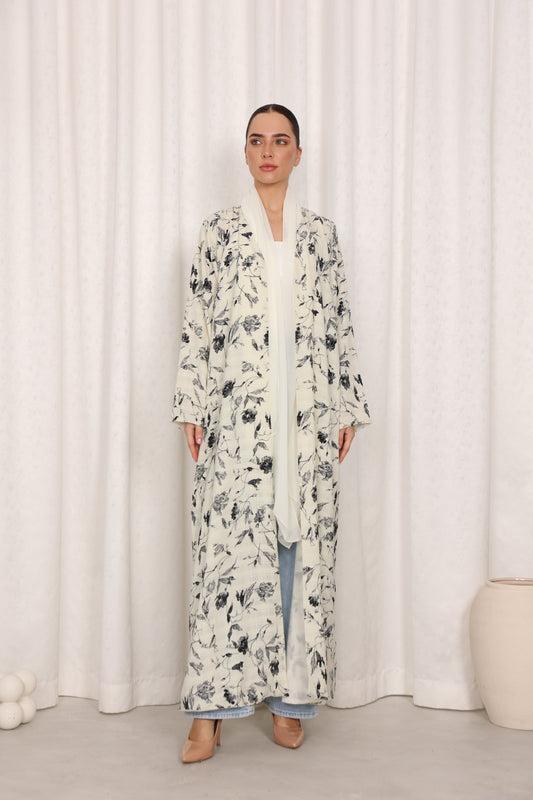 Ivory Bloom Abaya
