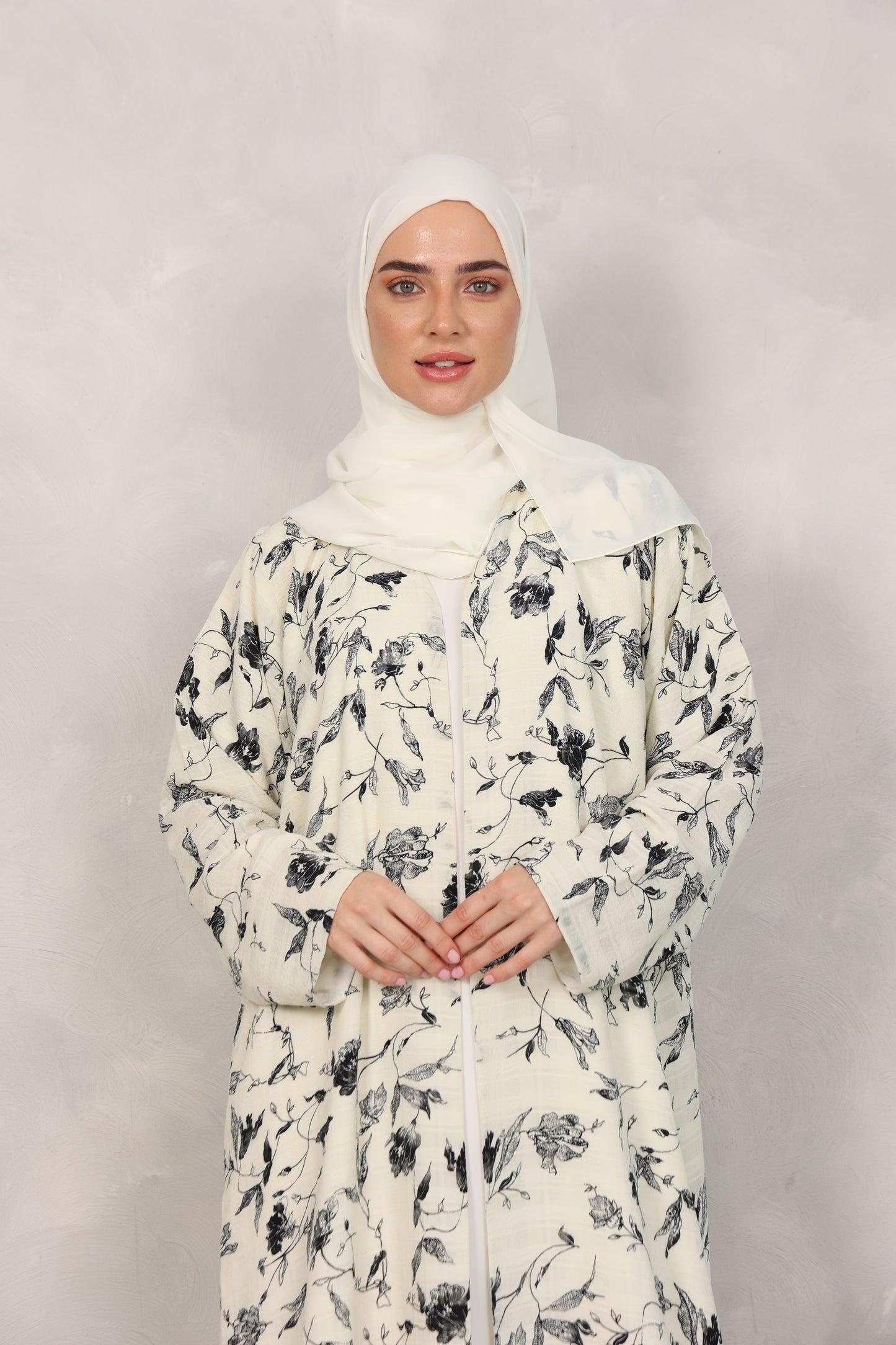 Ivory Bloom Abaya