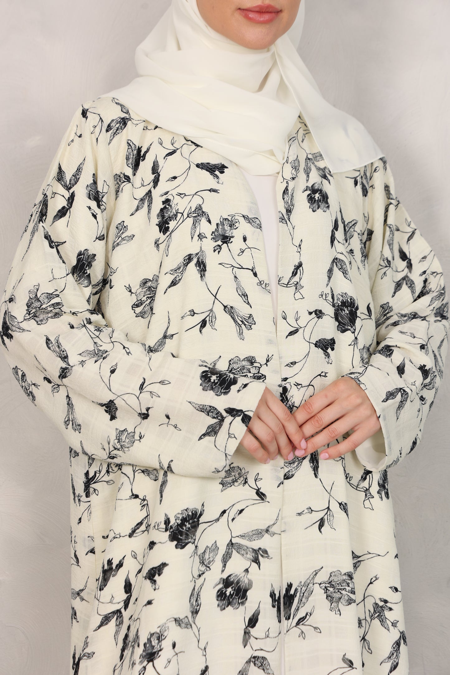 Ivory Bloom Abaya