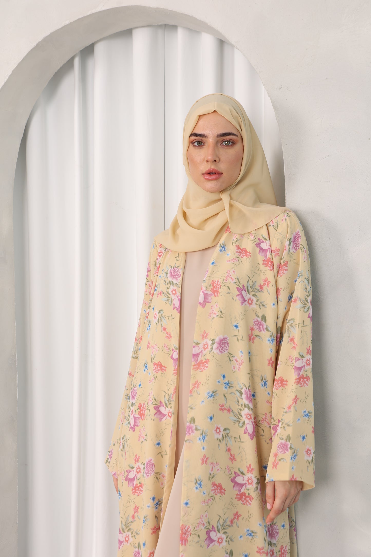 Yellow Bloom Abaya
