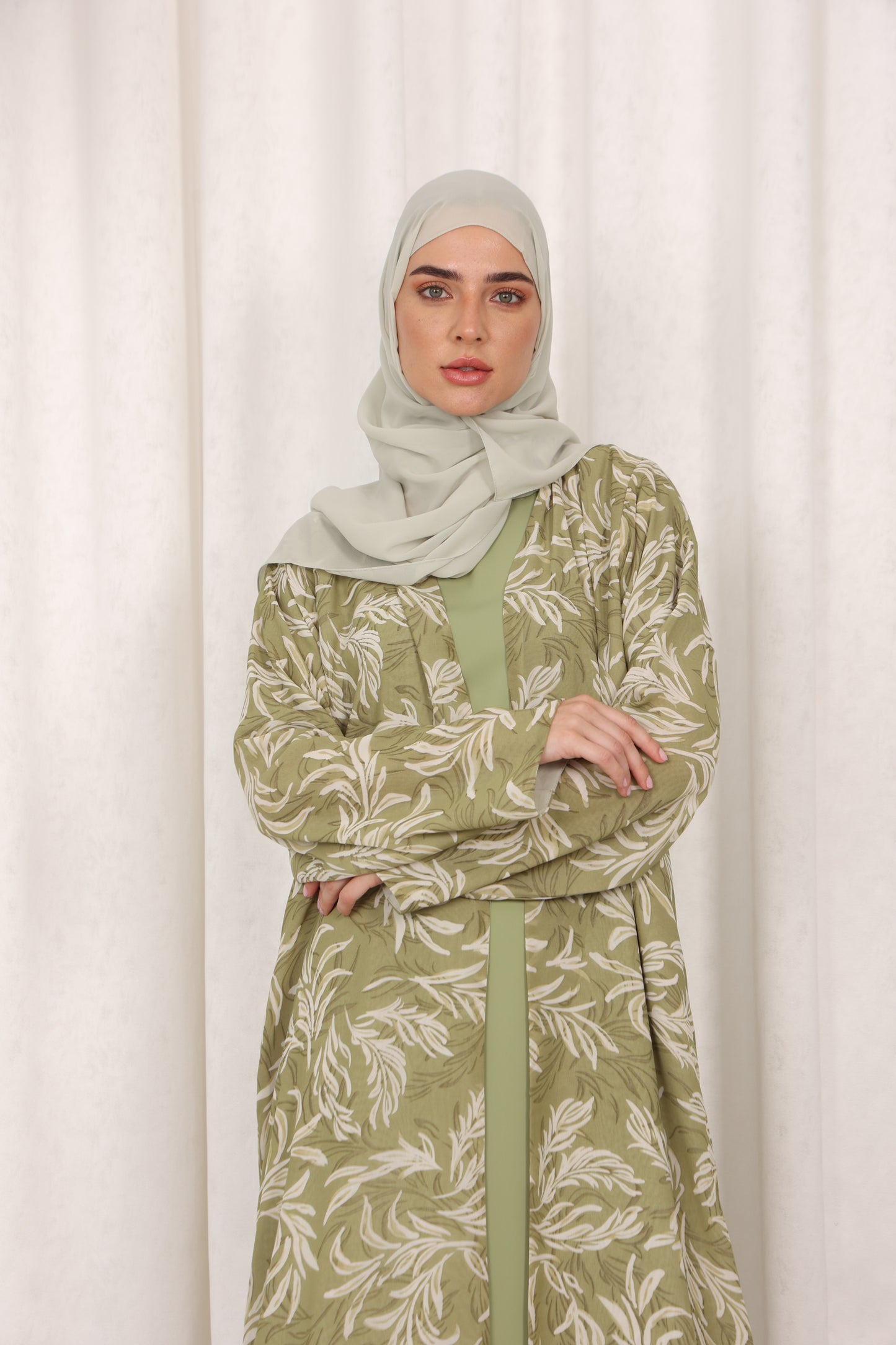 Green Leaves Abaya