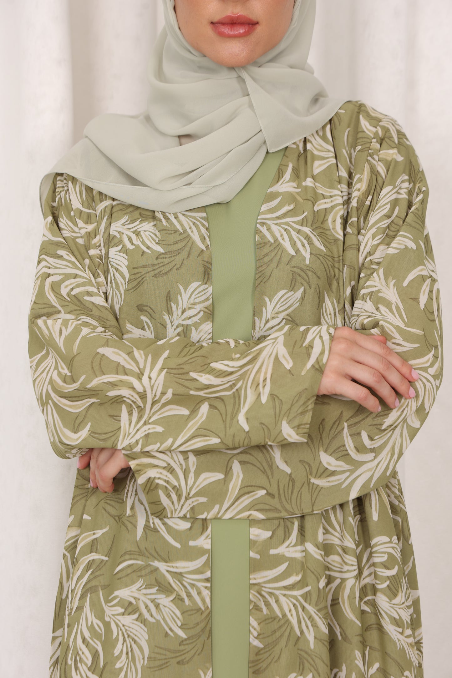 Green Leaves Abaya